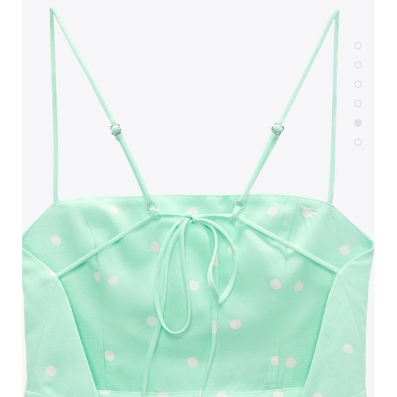 🆕Zara Linen Blend Polka Dot Dress - Picture 2 of 5